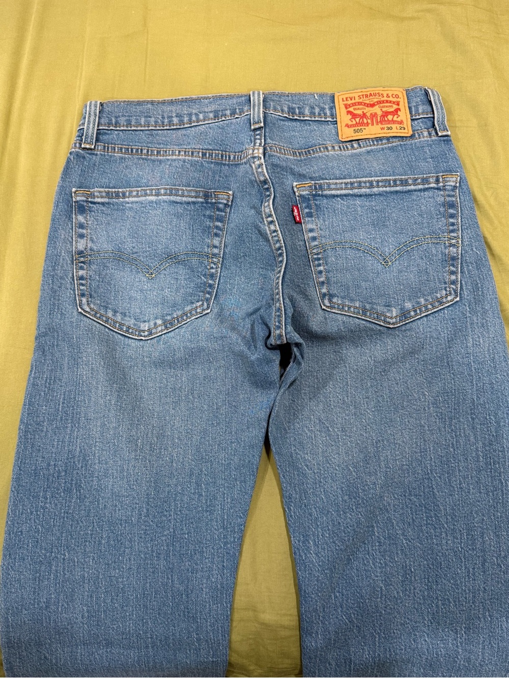 NEW Levi's 505 Men's Light Blue Jeans - Classic Back Pockets, Size: 30Wx 29L